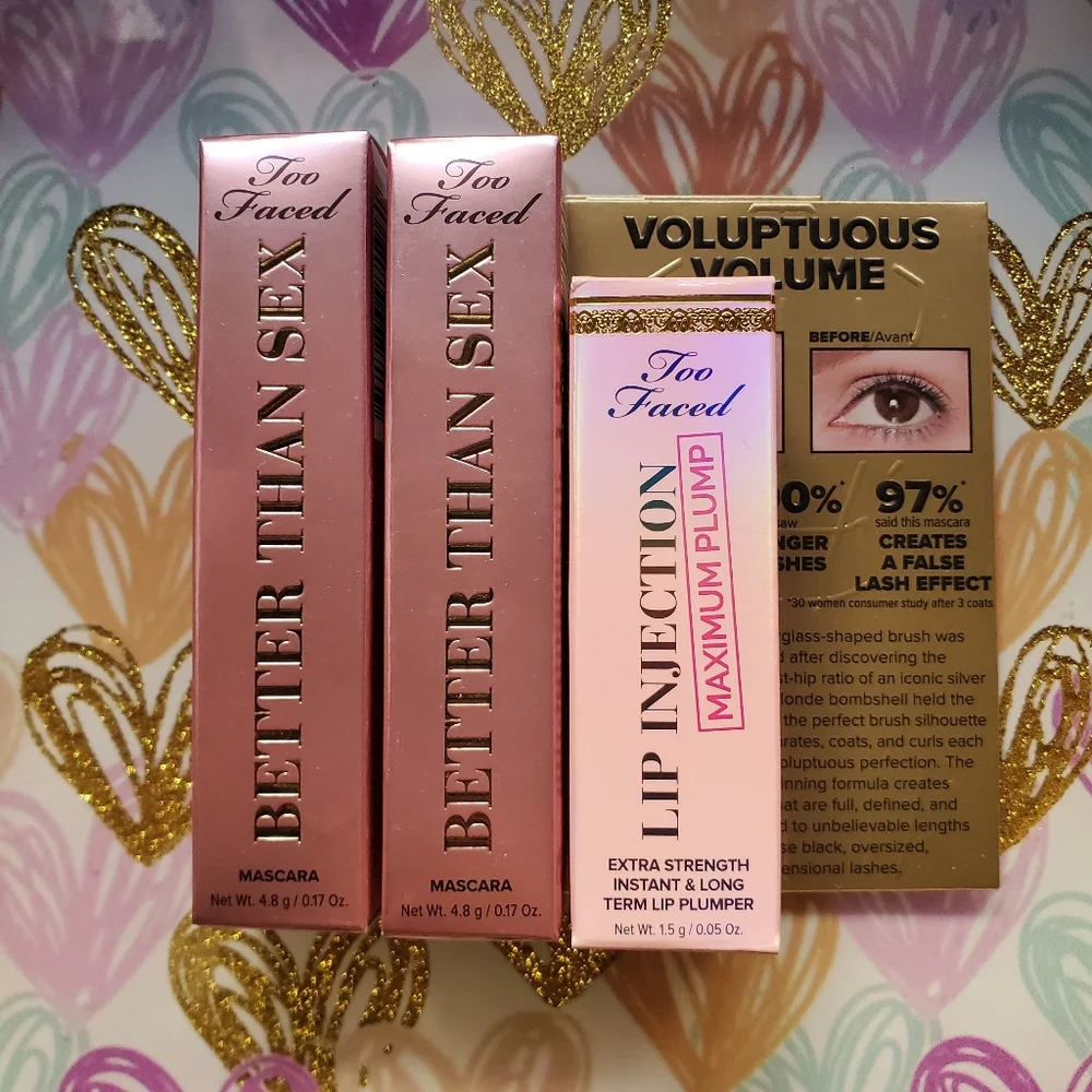 Too Faced Better Than Sex Mascara & Lip Injection Maximum Plump Gloss Travel Set